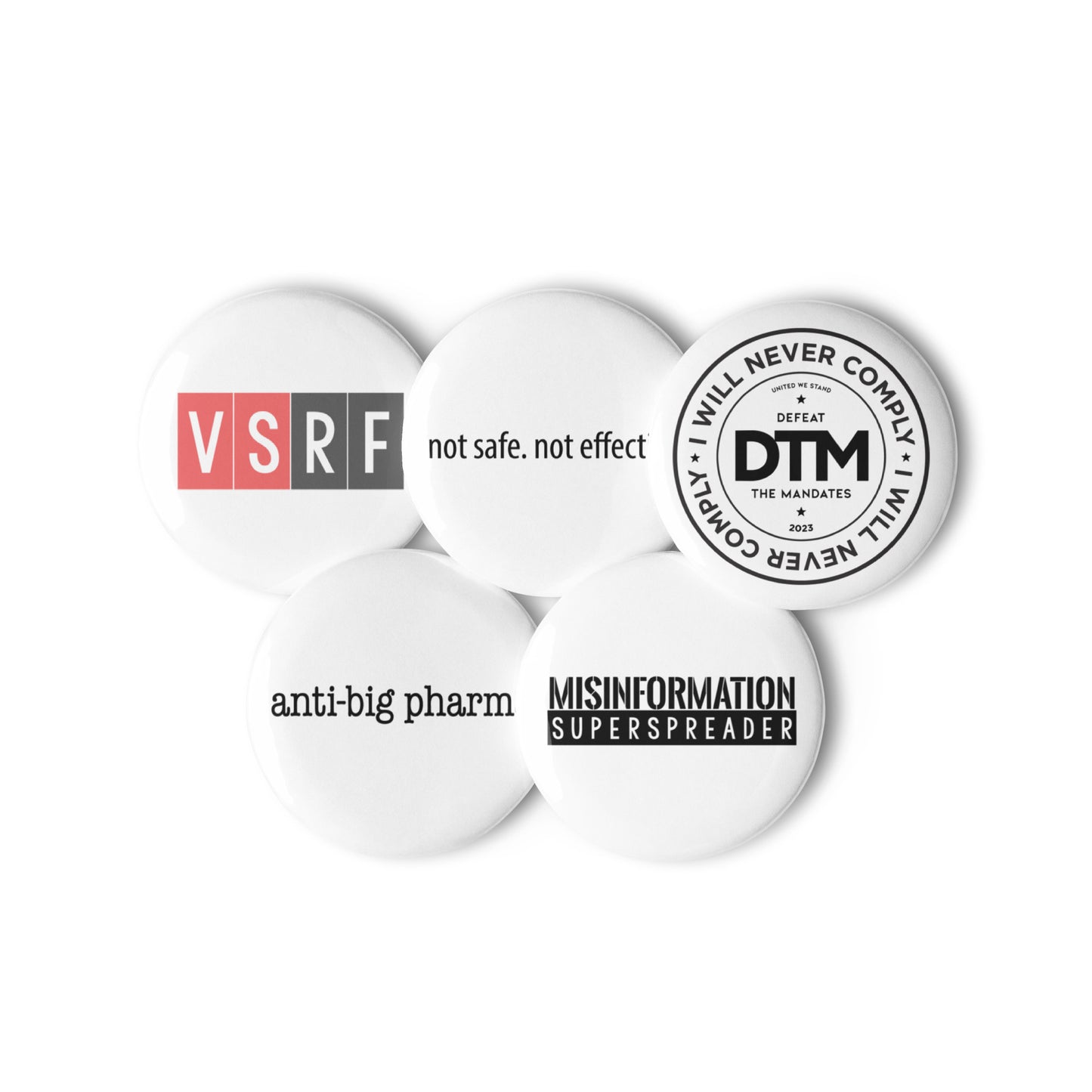 Set of pin buttons