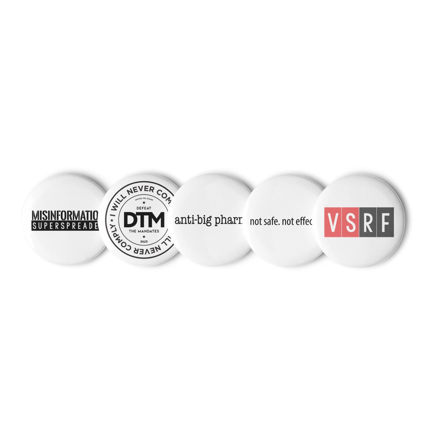 Set of pin buttons