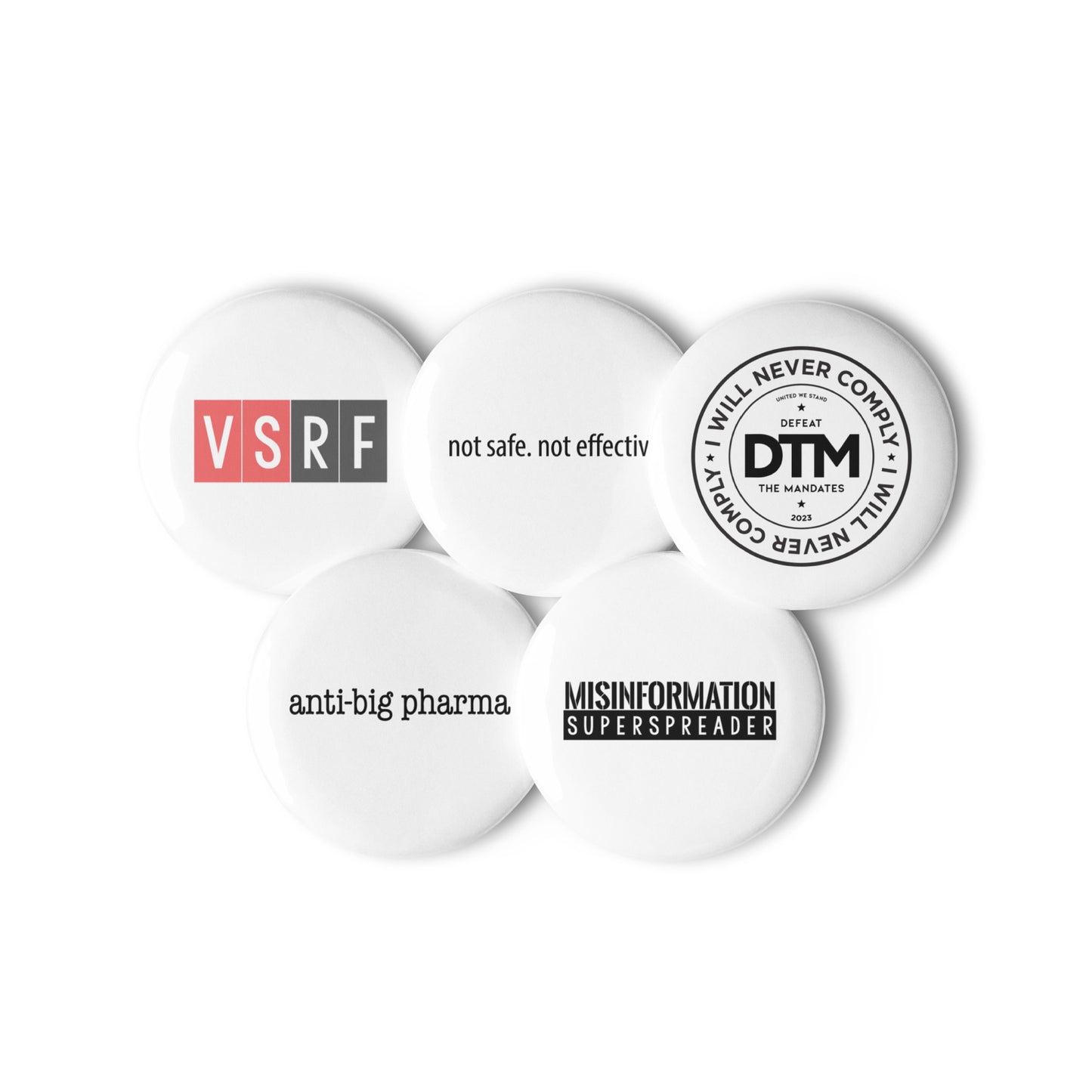 Set of pin buttons