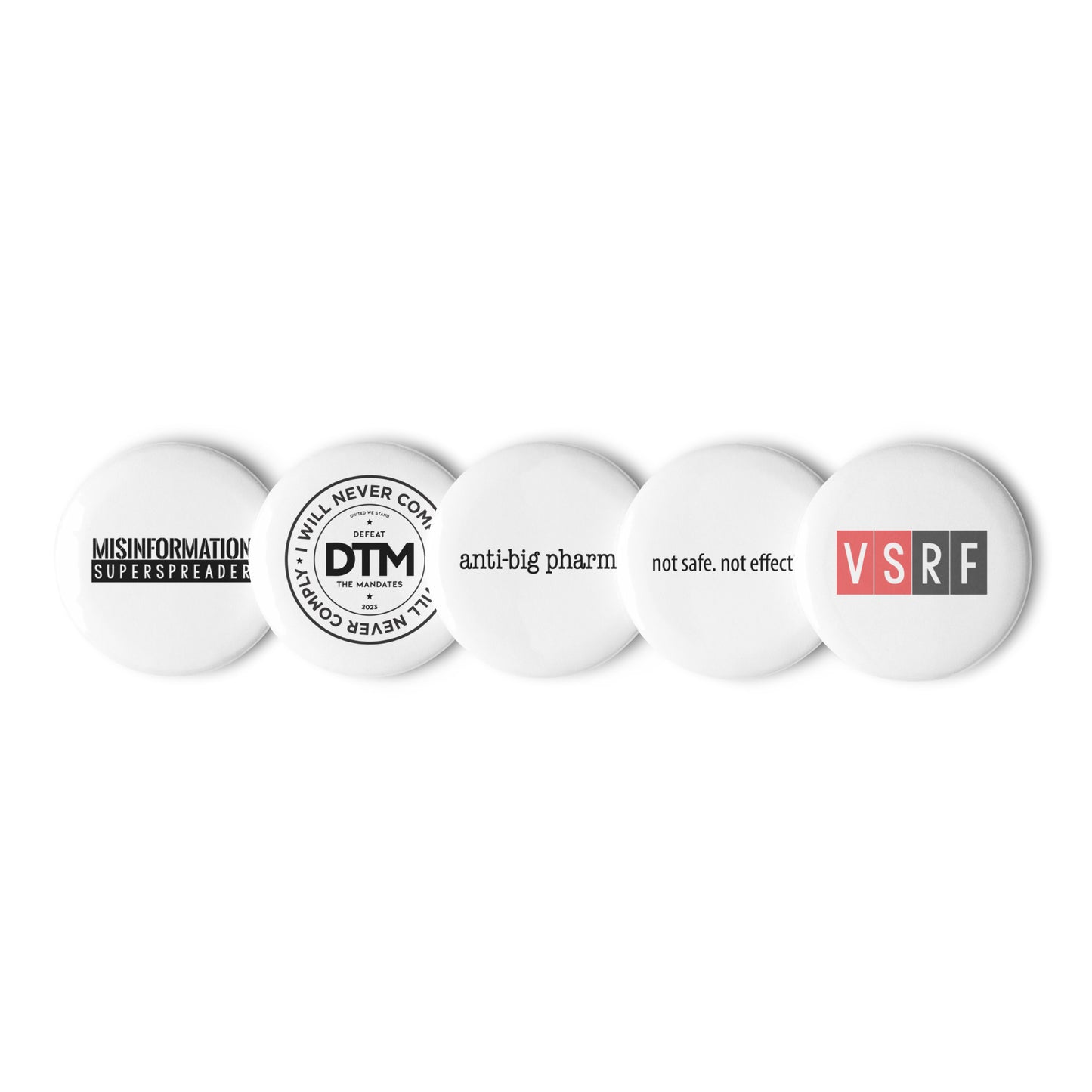Set of pin buttons