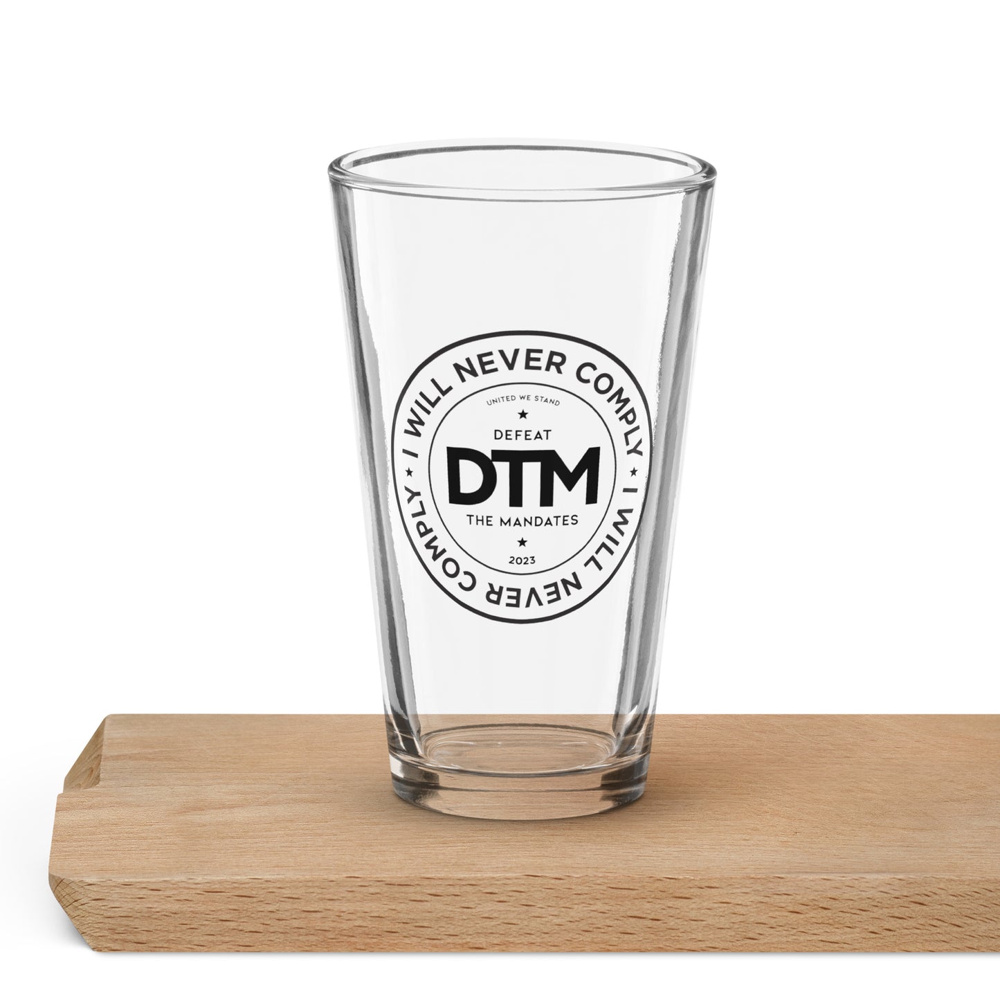 I Will Not Comply Shaker pint glass