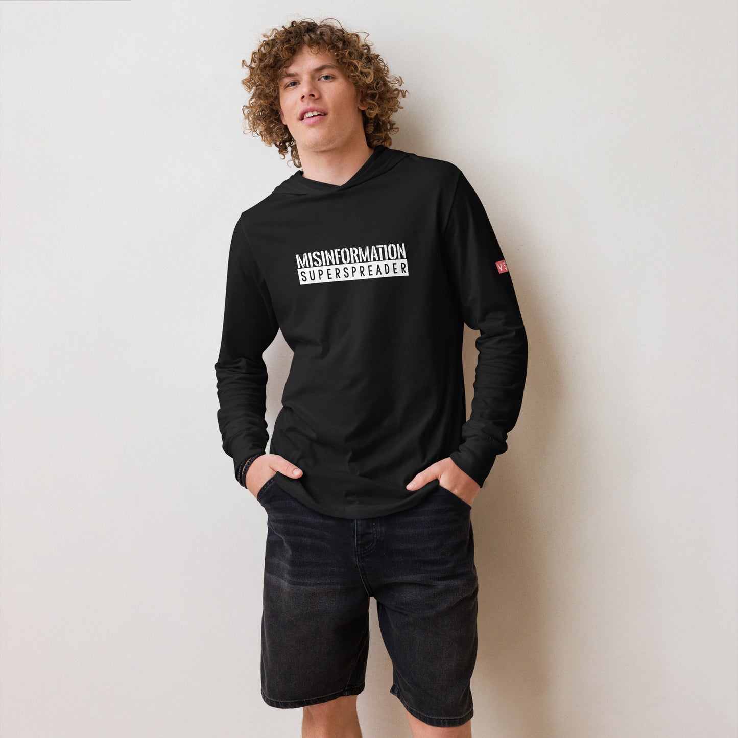 Misinformation Superspreader Hooded long-sleeve tee