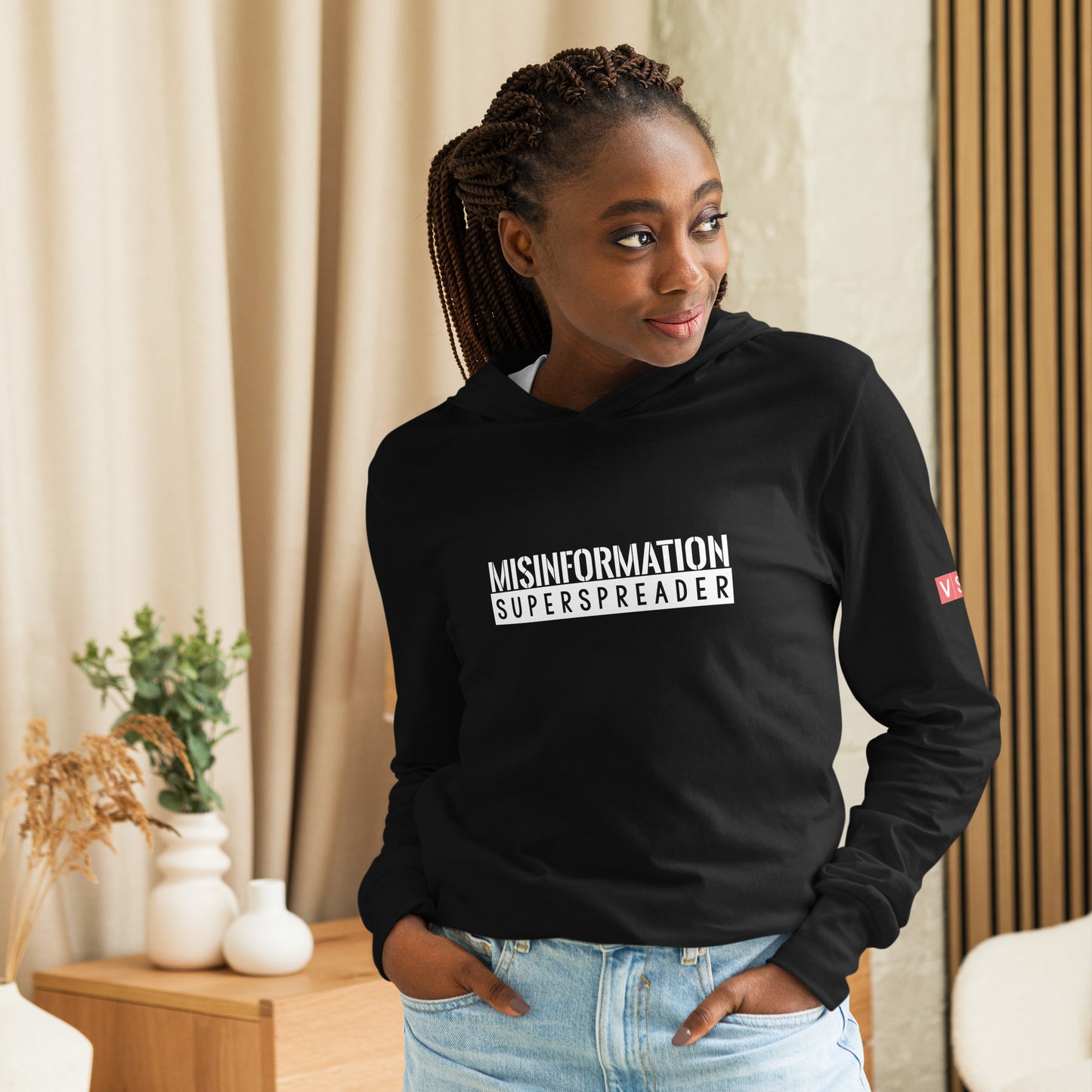 Misinformation Superspreader Hooded long-sleeve tee