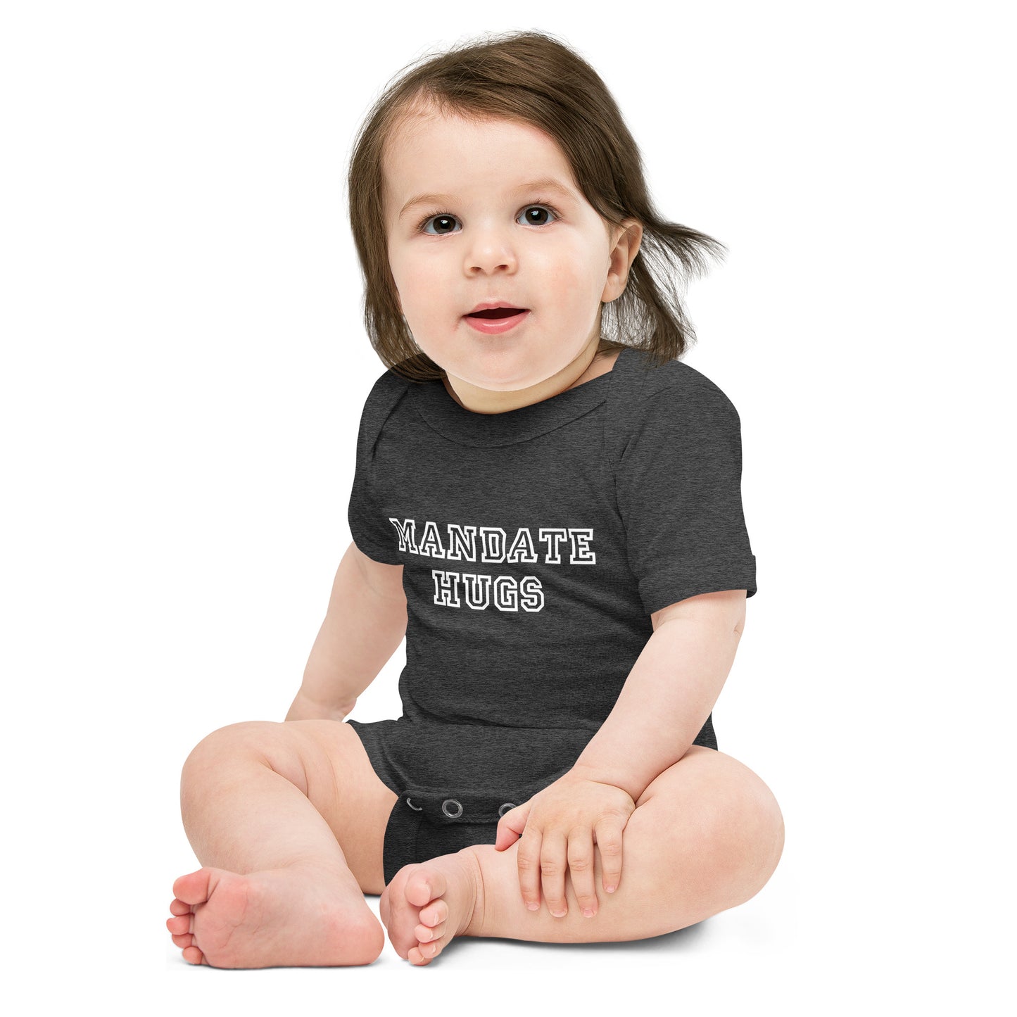 Baby Short Sleeve Onesie Bodysuit Mandate Hugs