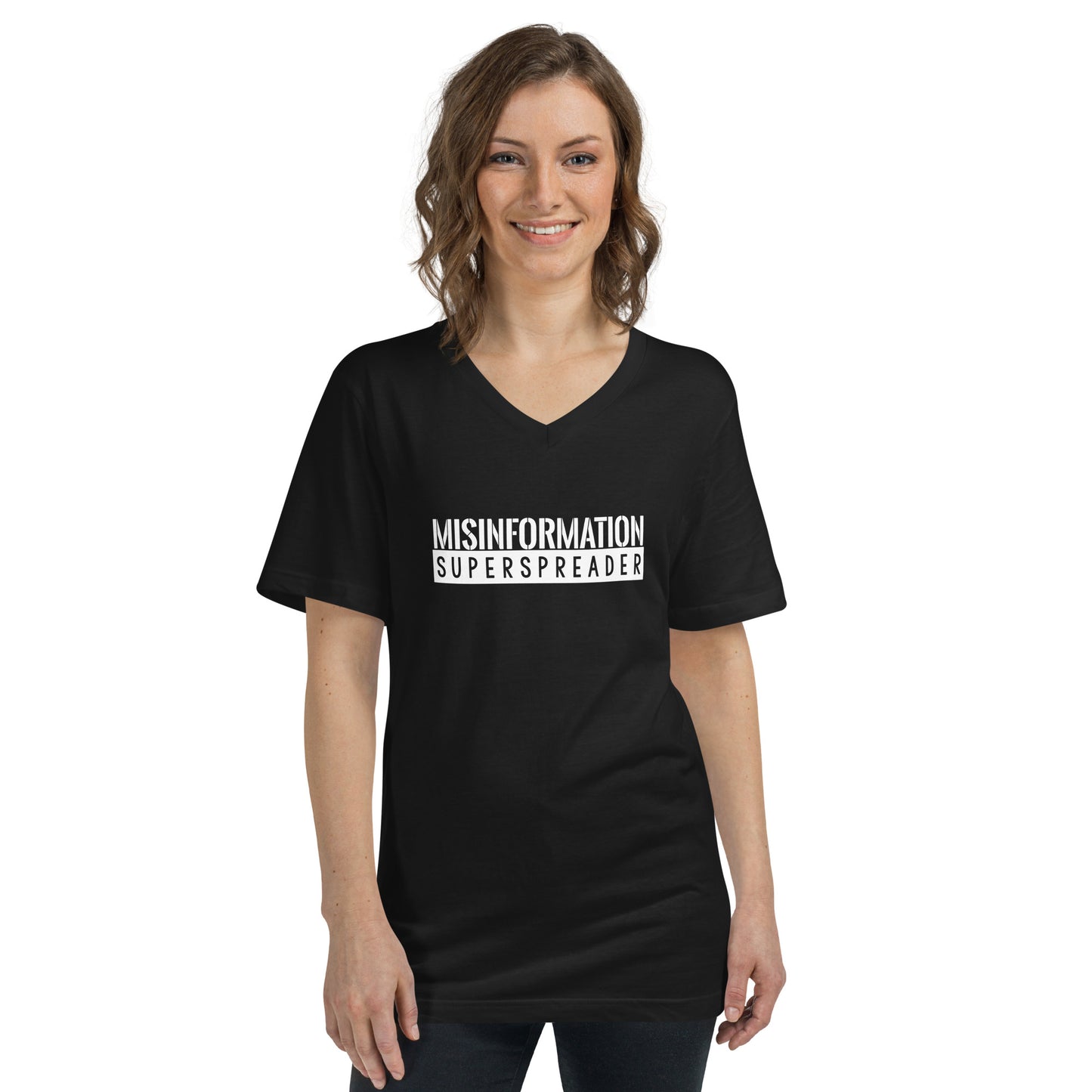 Unisex Misinformation Superspreader Short Sleeve V-Neck T-Shirt