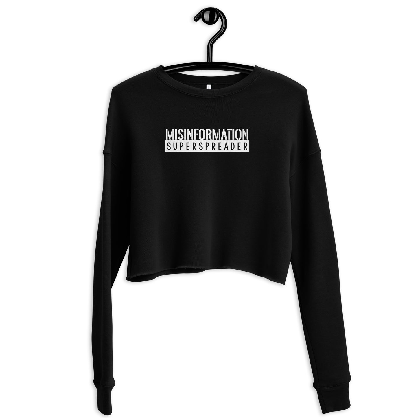 Misinformation Superspreader Crop Sweatshirt (Black)