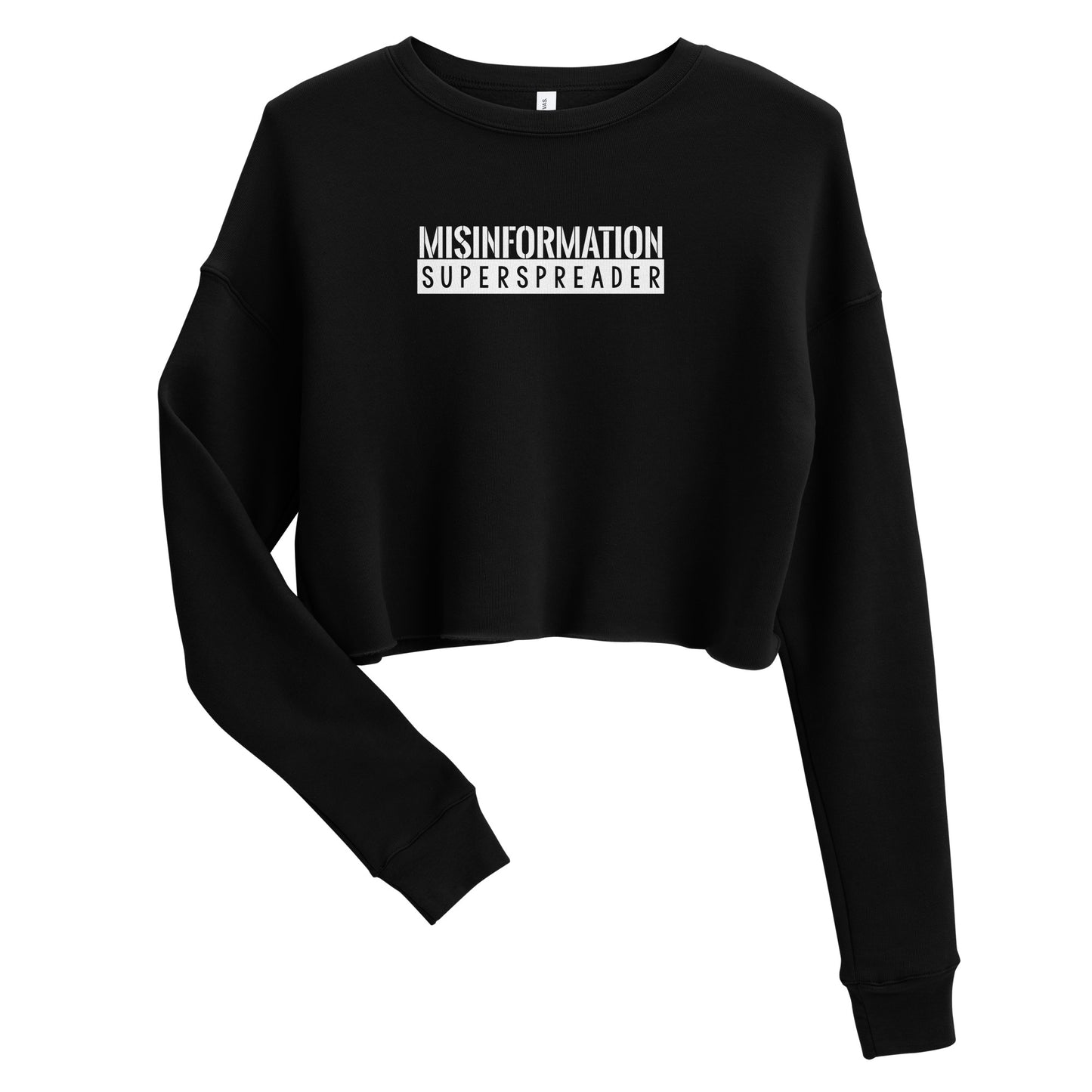 Misinformation Superspreader Crop Sweatshirt (Black)